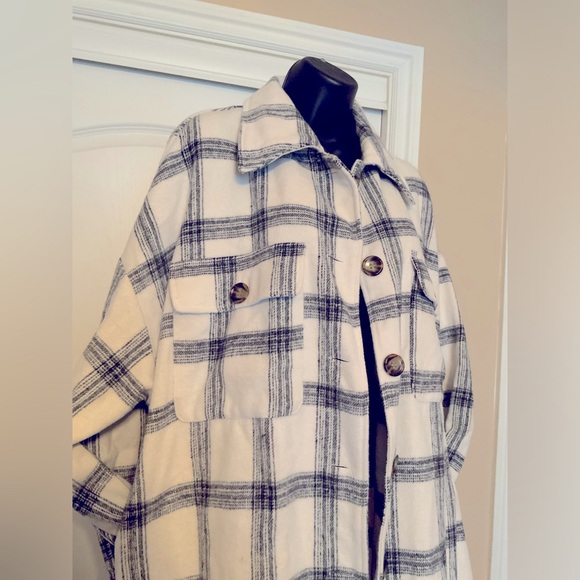 Fashion Nova Plaid Midi Jacket ..oversized..size Large - Picture 8 of 13